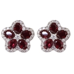 Ruby Diamonds Flower Earrings GFL43R200R2