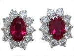 Ruby Diamonds Cluster Earrings G64103R100