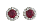 Ruby Diamonds Halo Earrings G4516R95