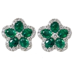 Emerald Diamonds Flower Earrings GFL43E1