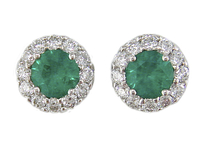 Emerald Diamonds Halo Earrings G4516E60
