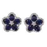 Sapphire Diamonds Flower Earrings GFL43S240