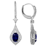 Sapphire Diamonds Lever Back Micro Pave Earrings GD64S115
