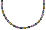 Multicolor Sapphire Diamond Necklace N7524M