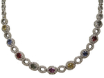 Multicolor Sapphire Diamond Necklace N548M5