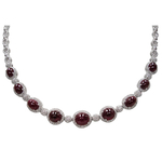 Ruby Cabochon Diamonds Necklace NC1379