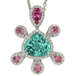 Paraiba Pink Tourmaline Diamonds Necklace NF421PB