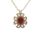 Fire Opal Diamonds Necklace NS14102