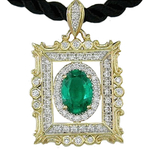 Emerald Diamonds Frame Micro Pave Pendant PF175E65