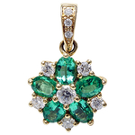 Emerald Diamonds Flower Pendant P543E85