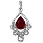 Ruby Twisted Halo Micro Pave Pendant P3193R