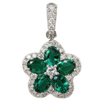 Emerald Diamonds Flower Pendant PFL43E80
