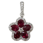 Ruby diamonds Flower Pendant PFL43R115