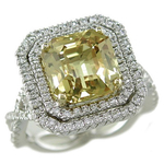 Yellow Sapphire Double Halo Twisted Shank Ring R8H9195Y