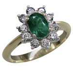 Emerald Diamonds Cluster Ring R75105E5