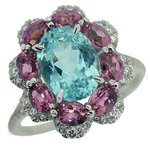 Paraiba Pink Tourmaline Diamonds Ring RF276PB
