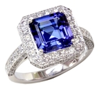 Tanzanite Diamonds Halo Ring RM268T