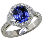 Sapphire Diamonds Three Stone Halo Ring RHV8370S