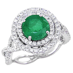 Emerald Diamonds Double Halo Twisted Shank Ring R8HR185E