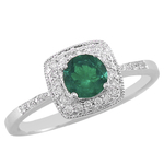 Emerald Diamonds Halo Ring RM50E55