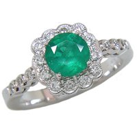 Emerald Diamonds Halo Ring RMB62E