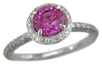 Pink Sapphire Diamonds Micro Pave Ring R4652P21