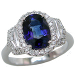 Sapphire Diamonds Three Stone Halo Ring RHF310S