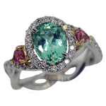 Paraiba Pink Tourmaline Diamonds Ring RF180PB