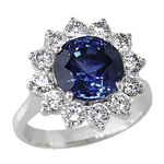 Sapphire Diamonds Cluster Ring R1211S