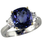 Sapphire Diamonds Three Stone Ring RHM422
