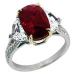 Ruby Diamonds Three Stone Ring RPC500R