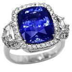 Sapphire Diamonds Three Stone Halo Ring RHF902