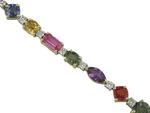 Multicolor Sapphire Diamonds Bracelet BCR2