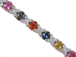 Multicolor Sapphire Diamonds Bracelet B43XM22